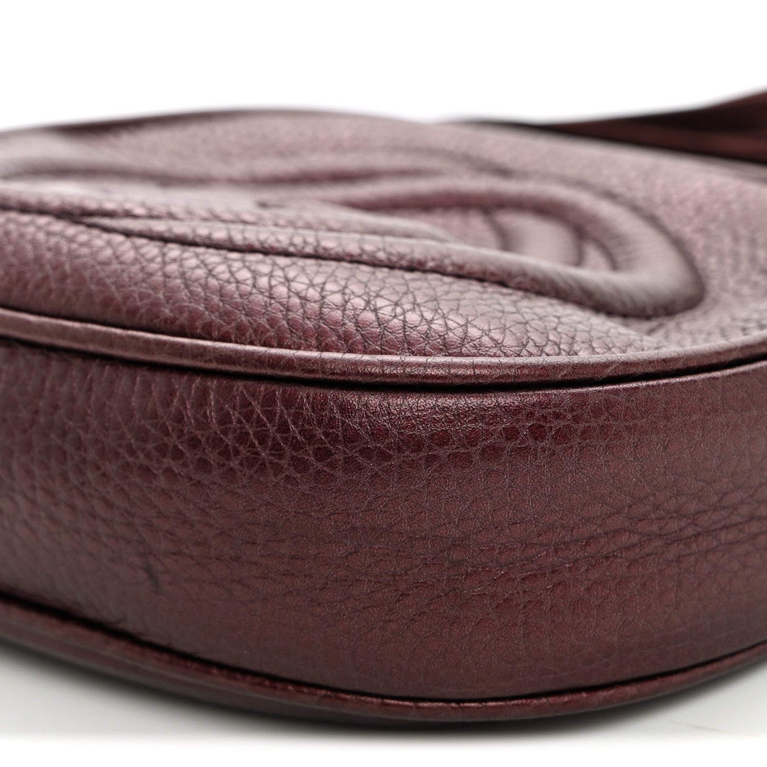 Gucci Metallic Pebbled Calfskin Mini Soho Chain Bag Purple 10 of 10