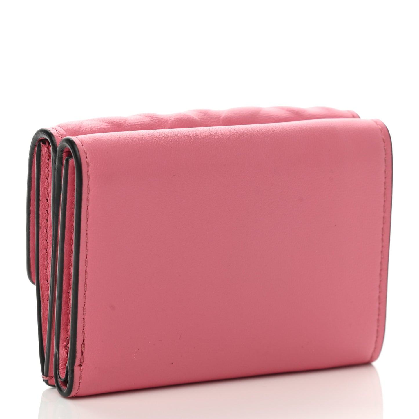 Nappa FF Diagonal Embossed Micro Tri-Fold Wallet Pink