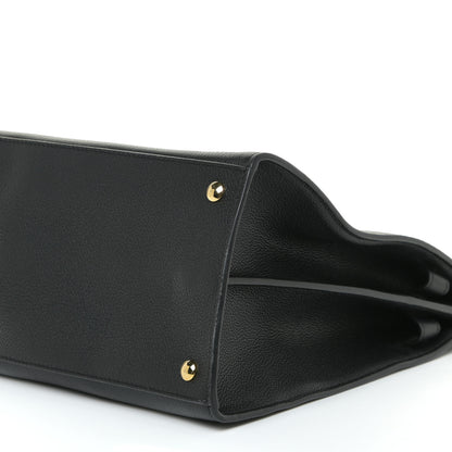 Burberry Grainy Calfskin Large Title Bag Black 6 of 14