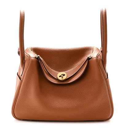Hermes Taurillon Clemence Lindy 26 Gold 1 of 10