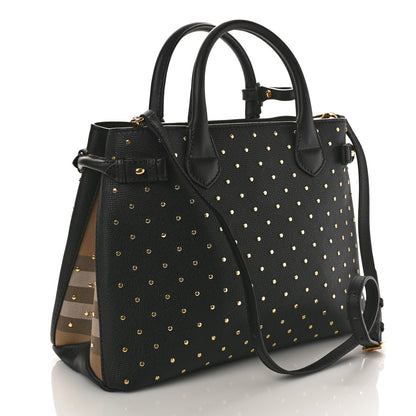 Burberry Grainy Calfskin Studded Medium Banner Tote Black 3 of 9