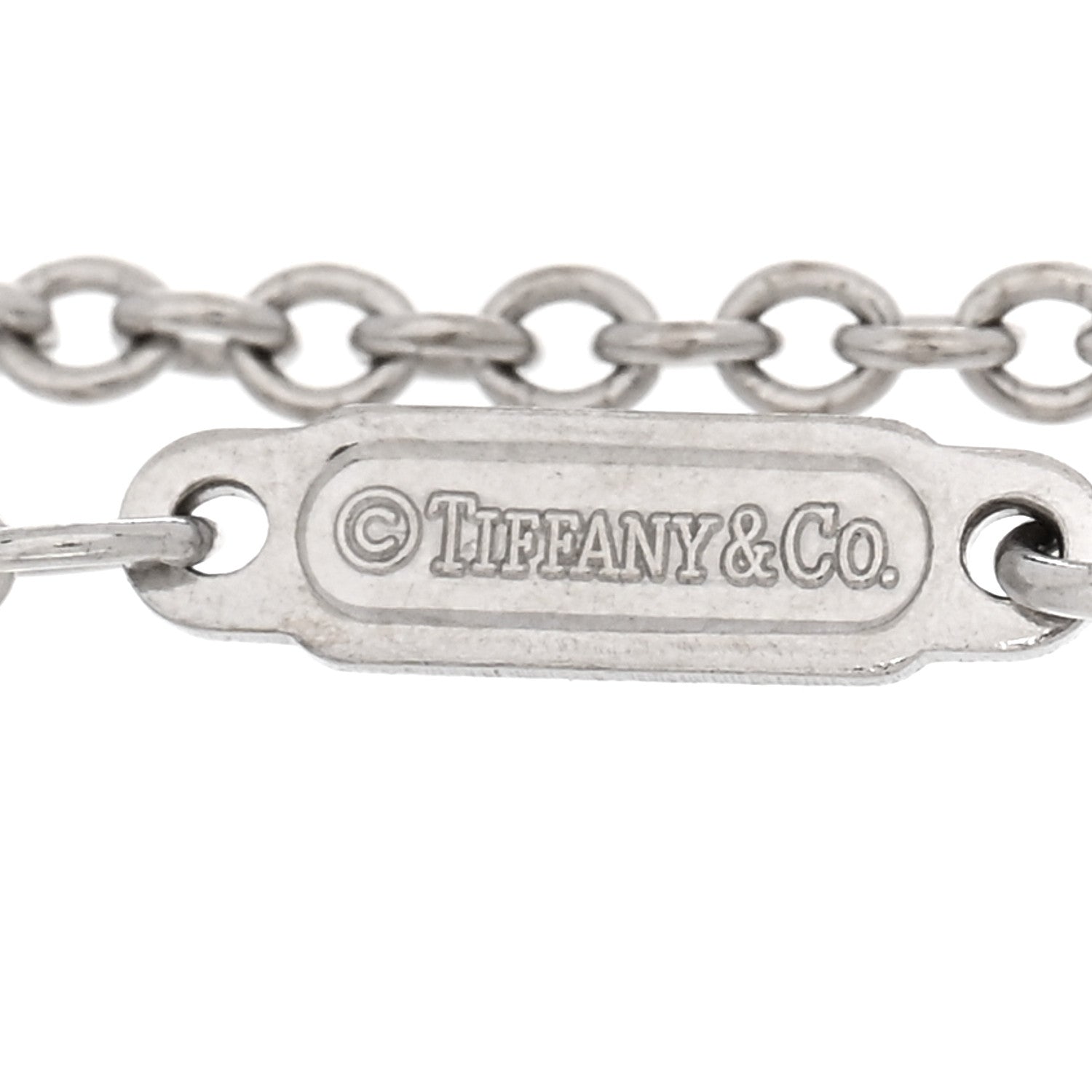 Tiffany 18K White Gold Diamond T Double Chain Bracelet 3 of 3
