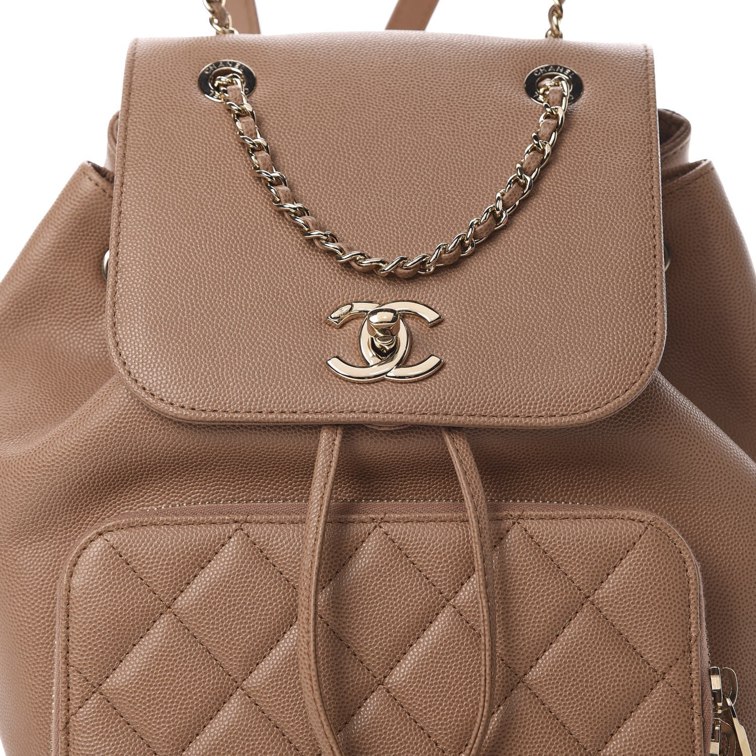 Chanel Caviar Quilted Business Affinity Backpack Beige 7 of 9