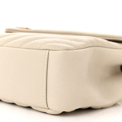 Saint Laurent Sheepskin Matelasse Chevron Monogram Medium College Bag Crema Soft 10 of 10