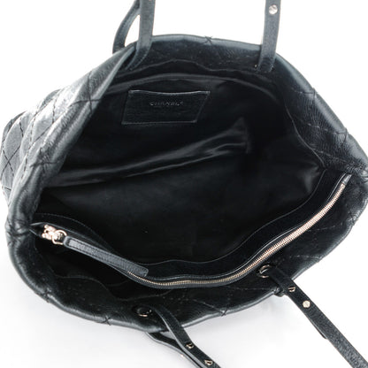 Chanel Glazed Calfskin Large On The Road Tote Black 5 of 10