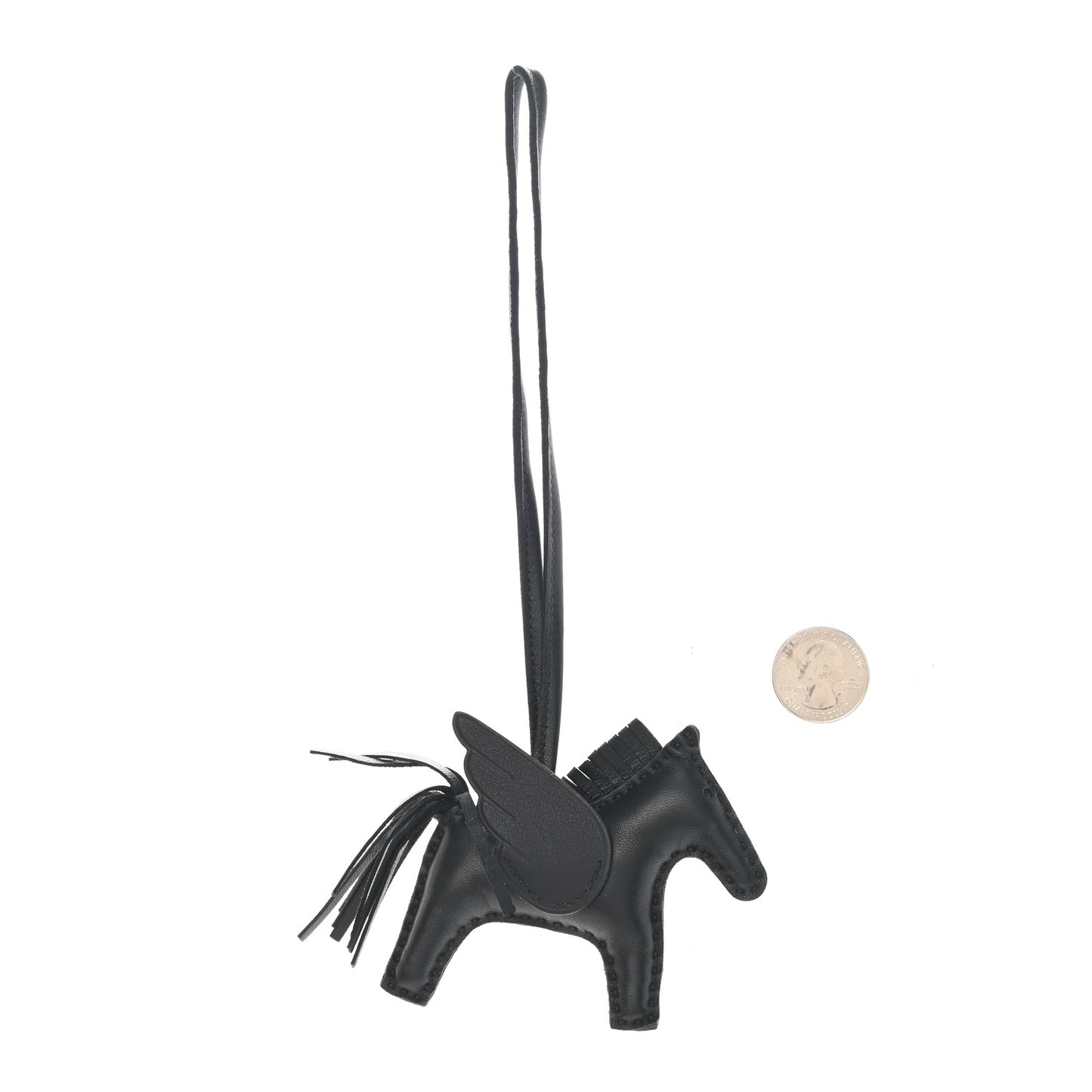 Milo Lambskin Grigri Rodeo Pegase Horse Bag Charm PM So Black