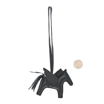 Hermes Milo Lambskin Grigri Rodeo Pegase Horse Bag Charm PM So Black 2 of 4
