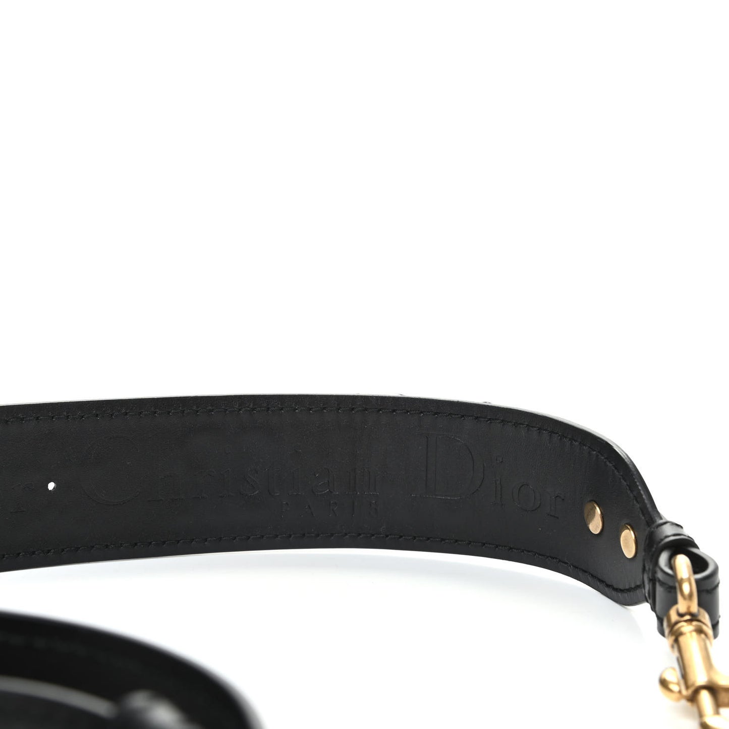 Calfskin Studded J'Adior Shoulder Strap Black