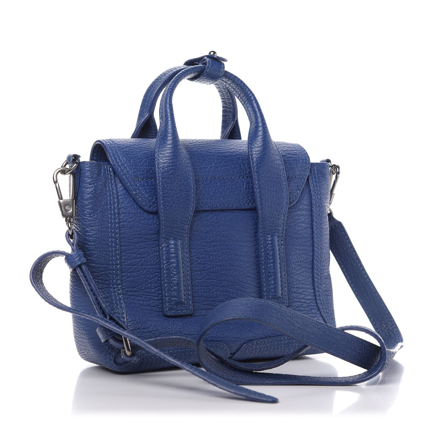 3.1 Textured Calfskin Mini Pashli Satchel Cobalt