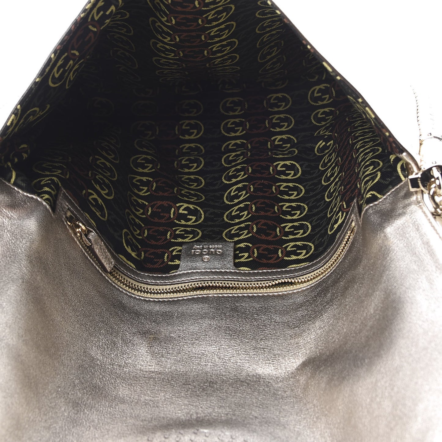Metallic Calfskin Medium Britt Tassel Shoulder Bag Platinum