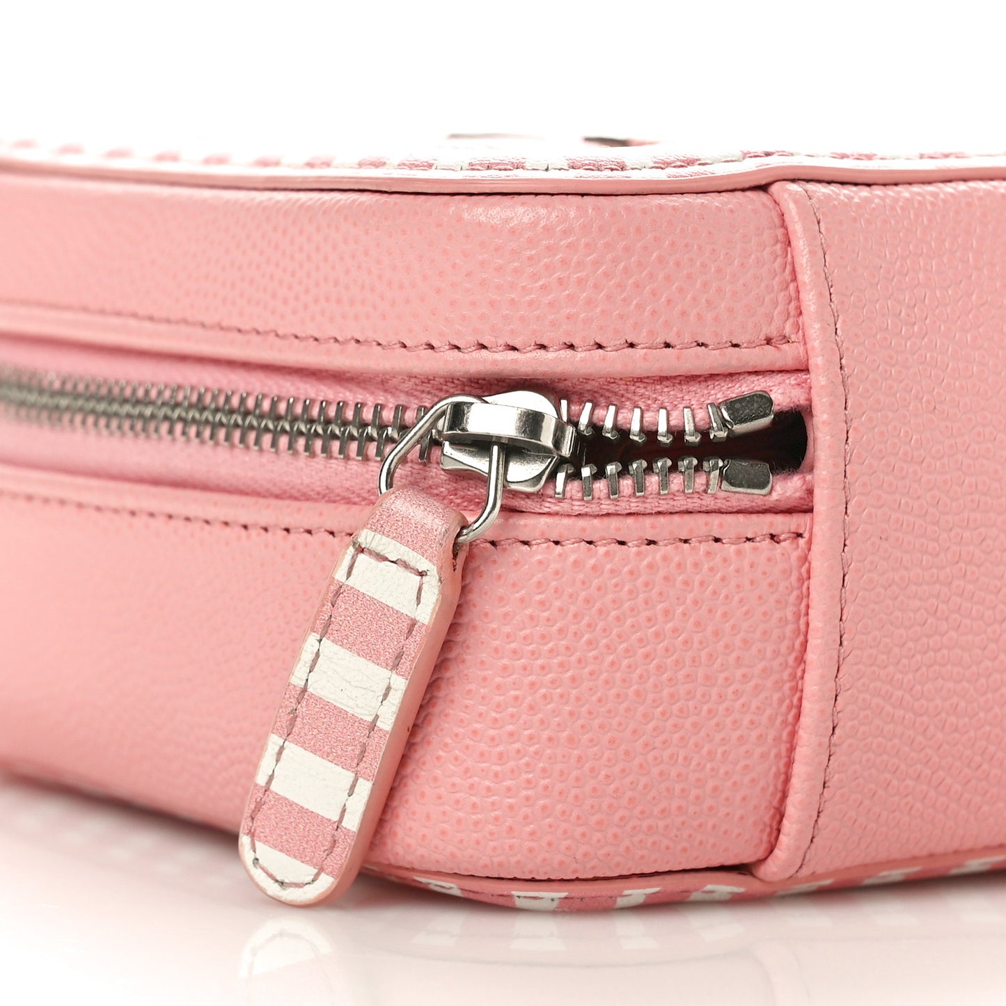 Caviar Quilted Striped CC Filigree Clutch With Chain Pink White