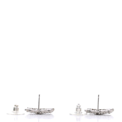 Chanel Crystal Pearl CC Earrings Silver 3 of 4