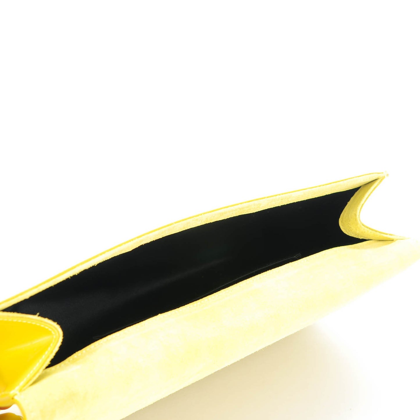 Patent Calfskin Monogram Large Belle De Jour Clutch Yellow