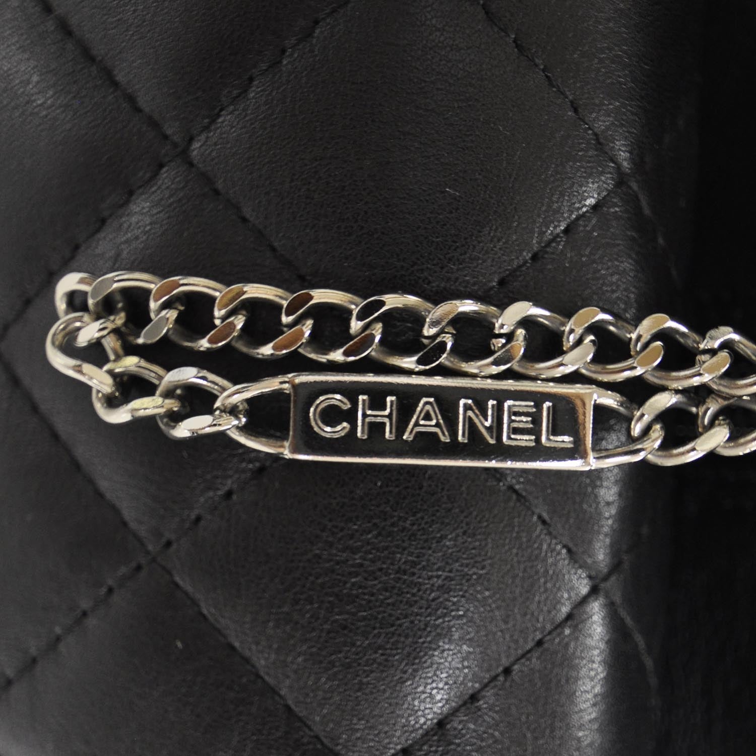 Chanel Calfskin Quilted Large Cambon Multipocket Reporter Black White 10 of 15