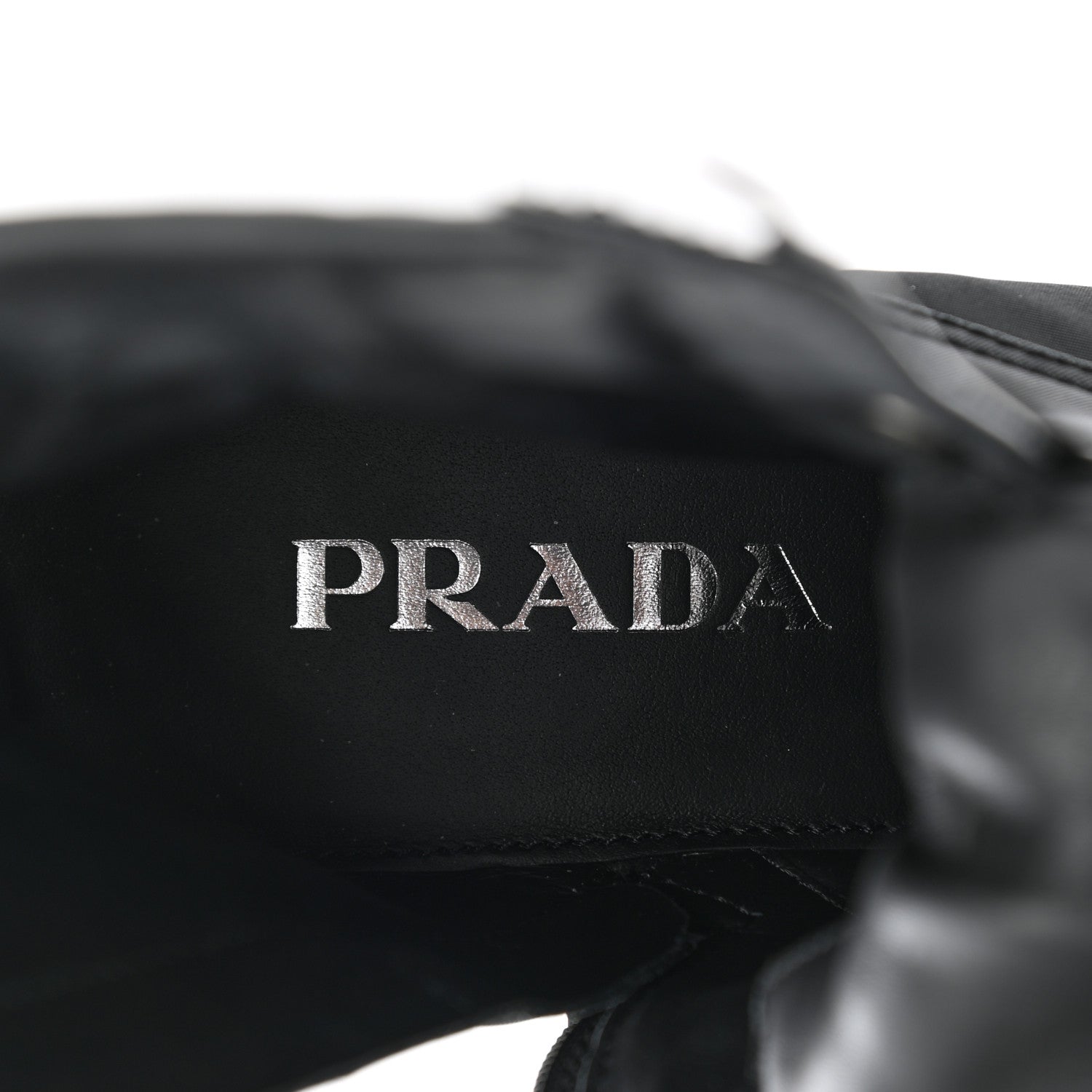 Prada Spazzolato Re-Nylon Metal Triangle Logo Lace Up 85mm Boots 38 Black 7 of 9