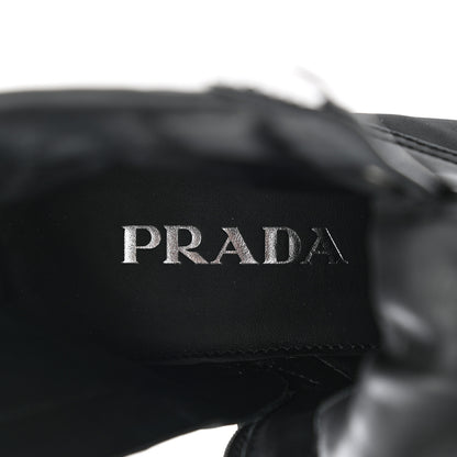 Prada Spazzolato Re-Nylon Metal Triangle Logo Lace Up 85mm Boots 38 Black 7 of 9