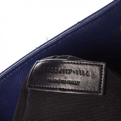 Saint Laurent Grain De Poudre Matelasse Chevron Monogram Shopping Bag Deep Marine 11 of 16