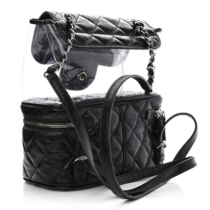 Chanel Crumpled Calfskin PVC Quilted Backpack Black 3 of 11