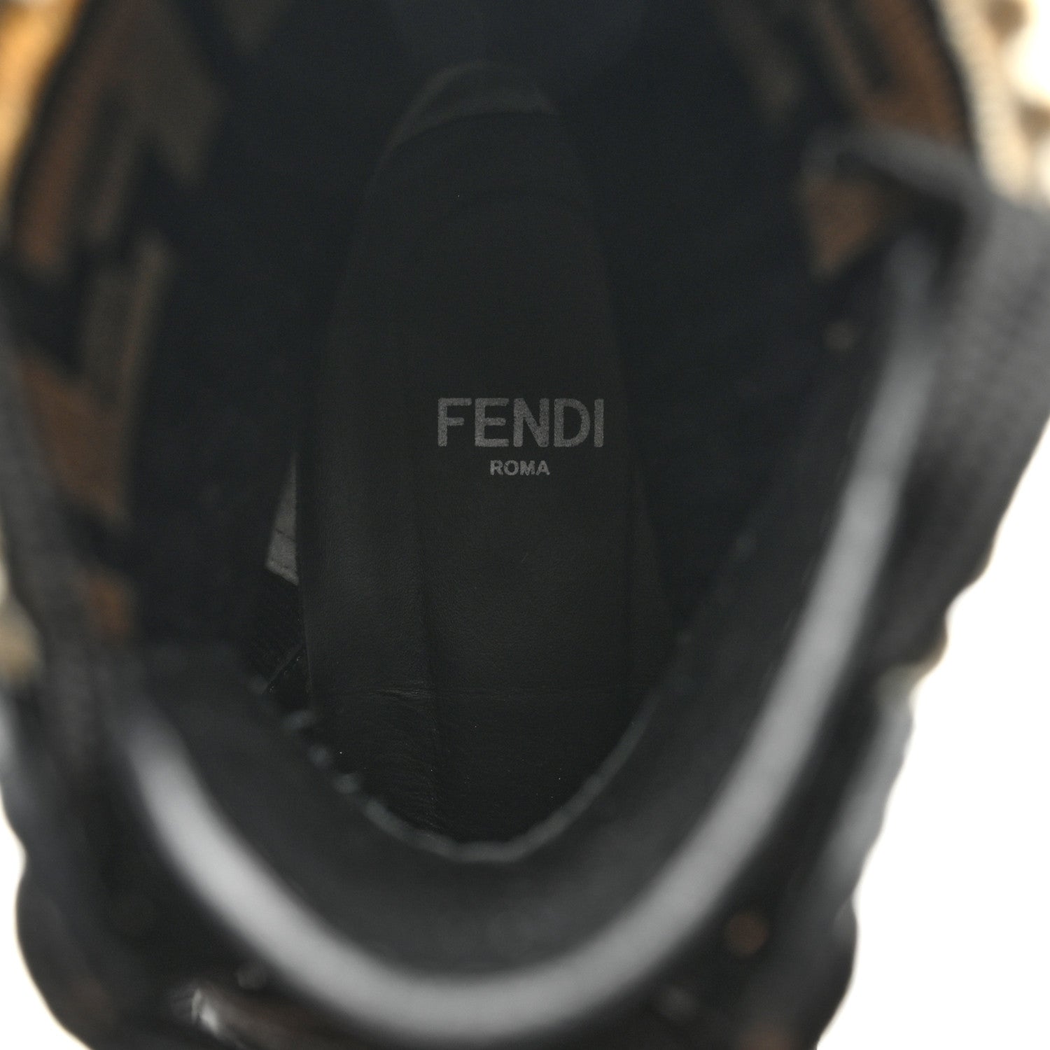 Fendi Calfskin Stretch Fabric Rockoko Biker Boots 36.5 Tobacco Black Marino 7 of 8