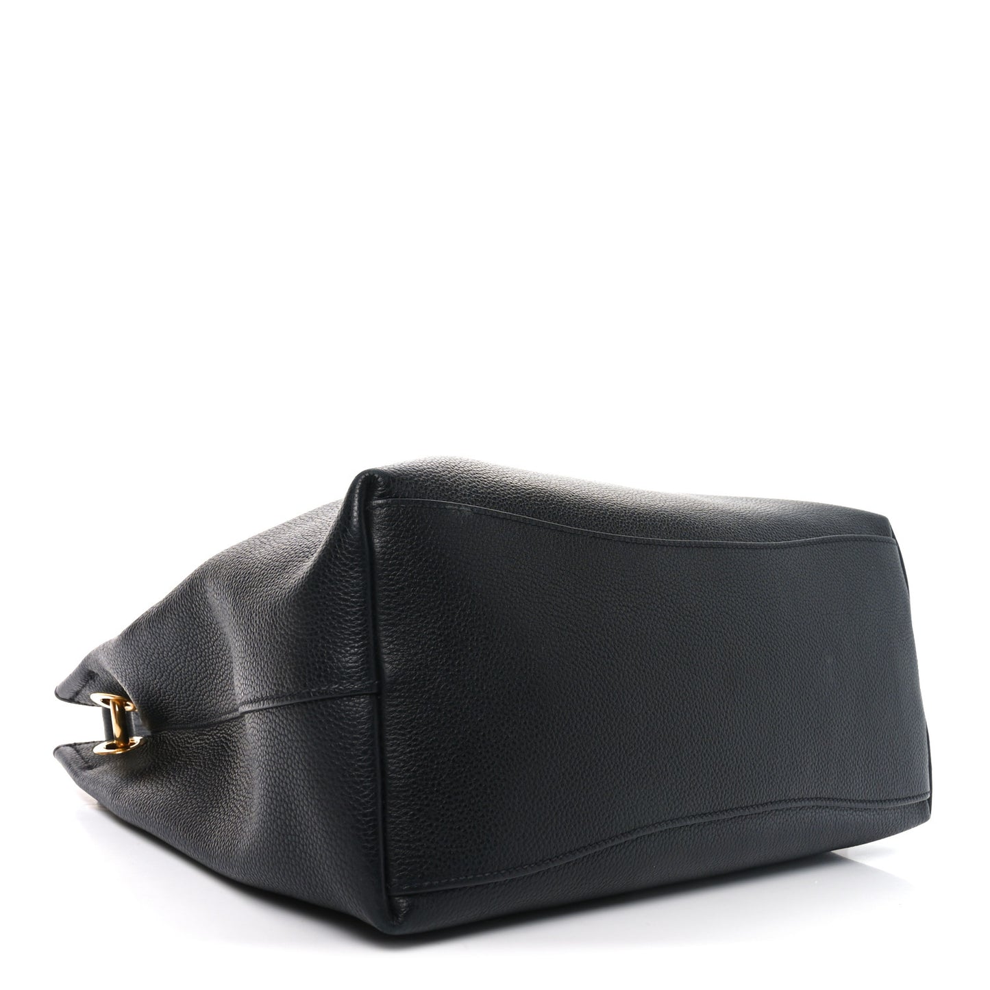Vitello Phenix Embossed Logo Hobo Black