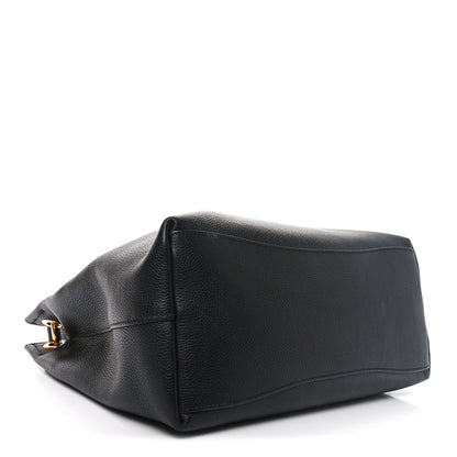 Prada Vitello Phenix Embossed Logo Hobo Black 4 of 9