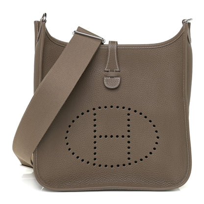 Hermes Taurillon Clemence Evelyne III PM Etoupe 1 of 10