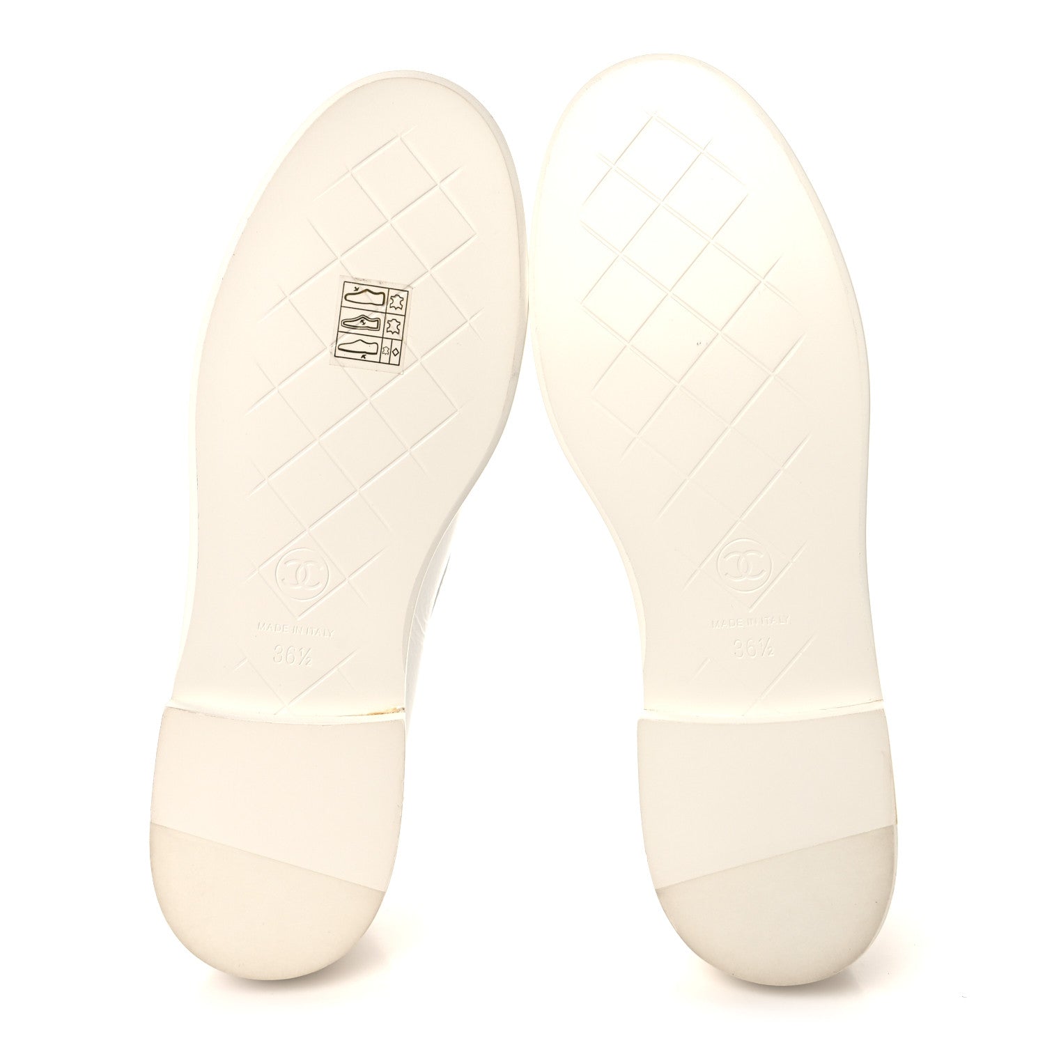 Chanel Crumpled Lambskin Quilted CC Turnlock Loafers 37 White 6 of 10