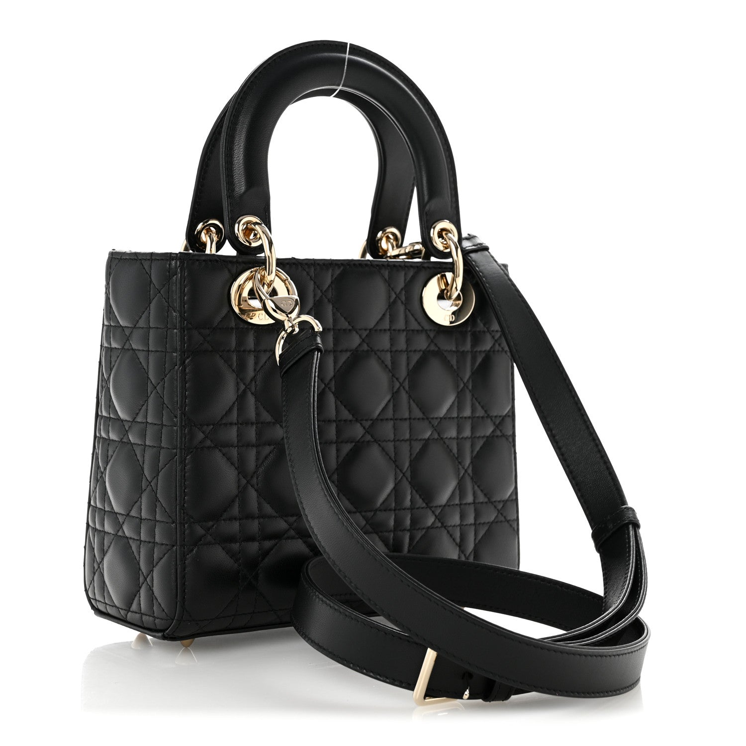 Christian Dior Lambskin Cannage Small Lady Dior Black 3 of 15