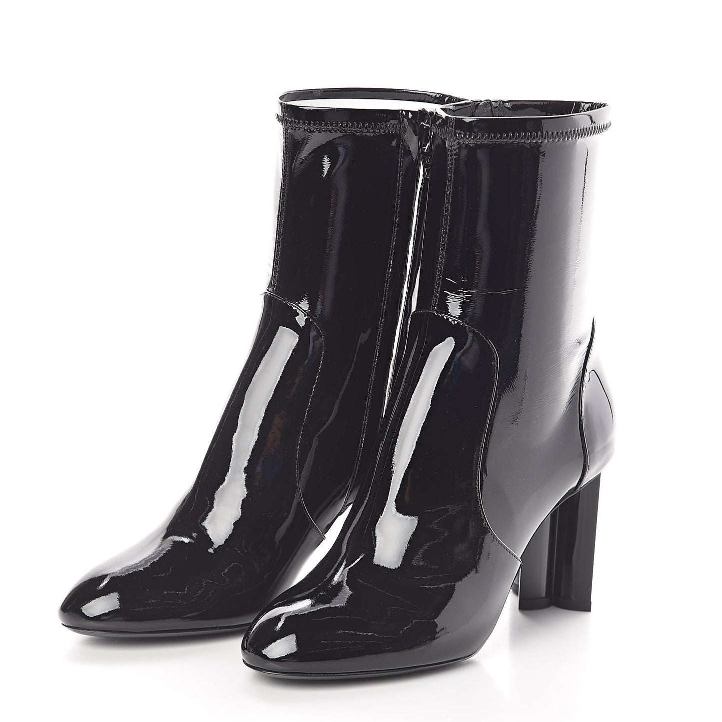Patent Silhouette Ankle Boots 36.5 Black