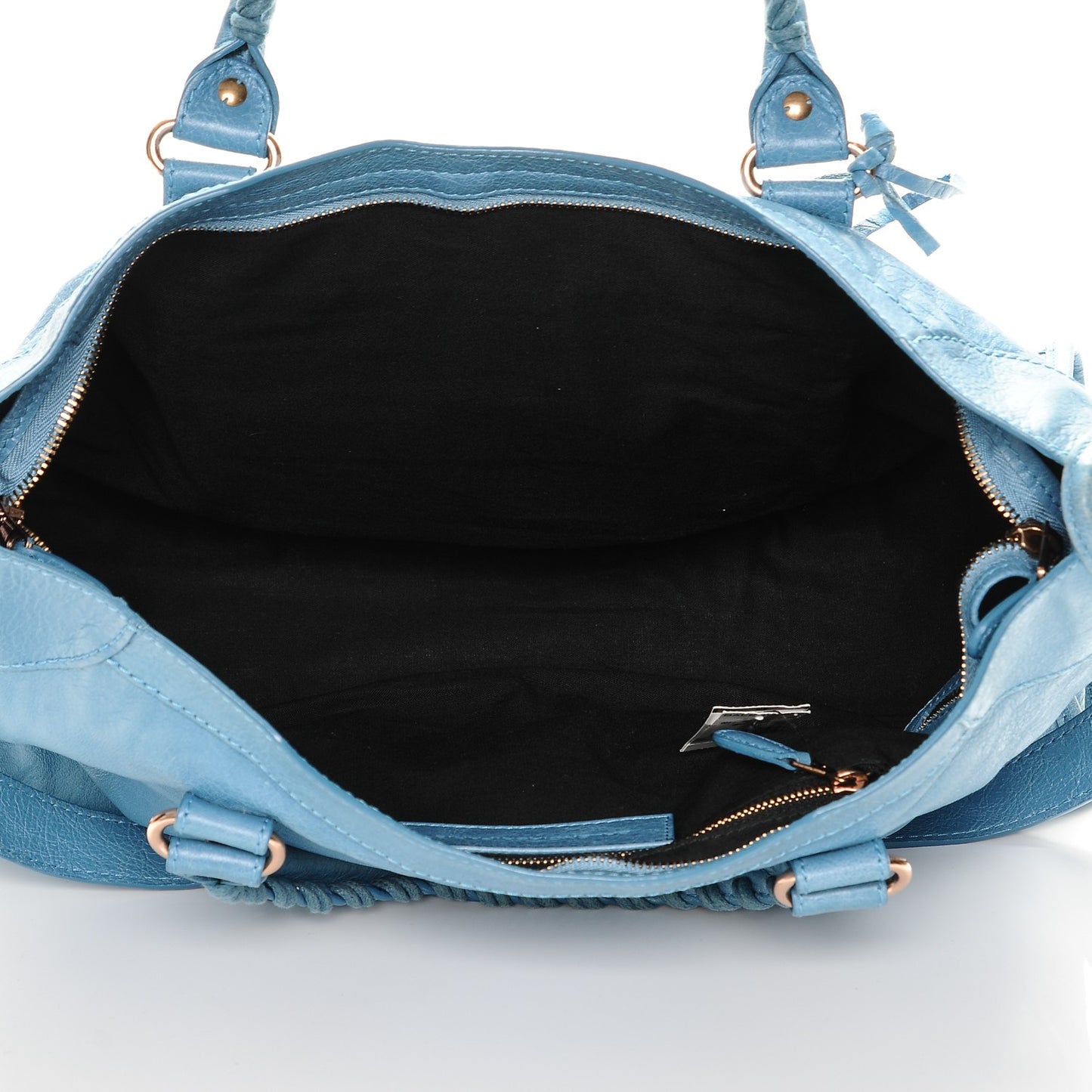 Agneau Giant 12 Rose Gold Hardware City Bleu Indigo