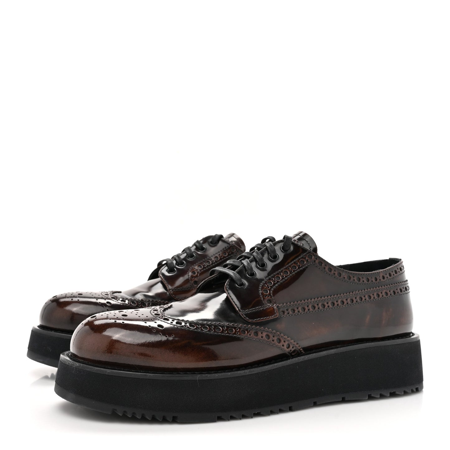 Spazzolato Fume Brogue Derby Loafers 40.5 Bruciato