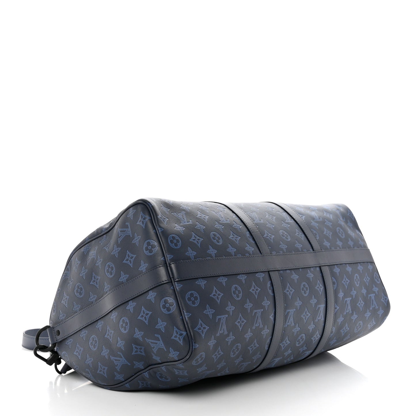 Calfskin Monogram Shadow Keepall Bandouliere 50 Navy