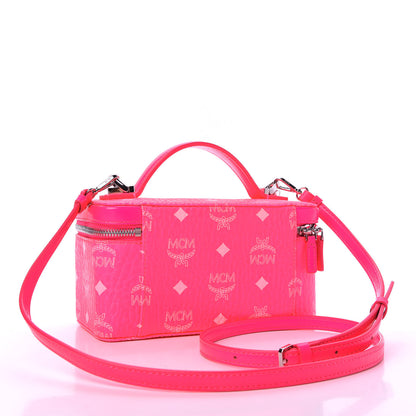 MCM Visetos Vanity Case Neon Pink 3 of 9