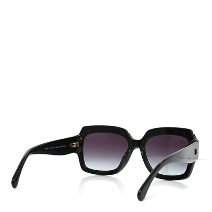 Chanel Acetate Rectangle Logo Sunglasses 71506A Black Gold 5 of 7