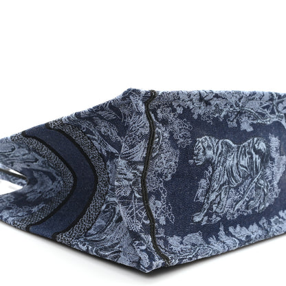 Christian Dior Canvas Embroidered Medium Dioriviera Toile De Jouy Book Tote Blue Black 9 of 10