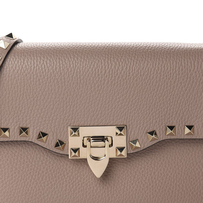 Valentino Garavani Pebbled Calfskin Medium Rockstud Flip Lock Crossbody Bag Poudre 9 of 9