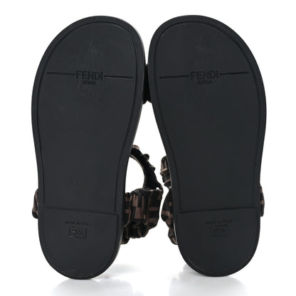 Fendi Satin FF Ruched Sandals 35.5 Tobacco Black 5 of 7