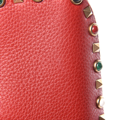 Valentino Garavani Calfskin Enchanted Wonderland Medium Guitar Strap Rockstud Rolling Flap Saddle Bag Rosso Valentino 12 of 12