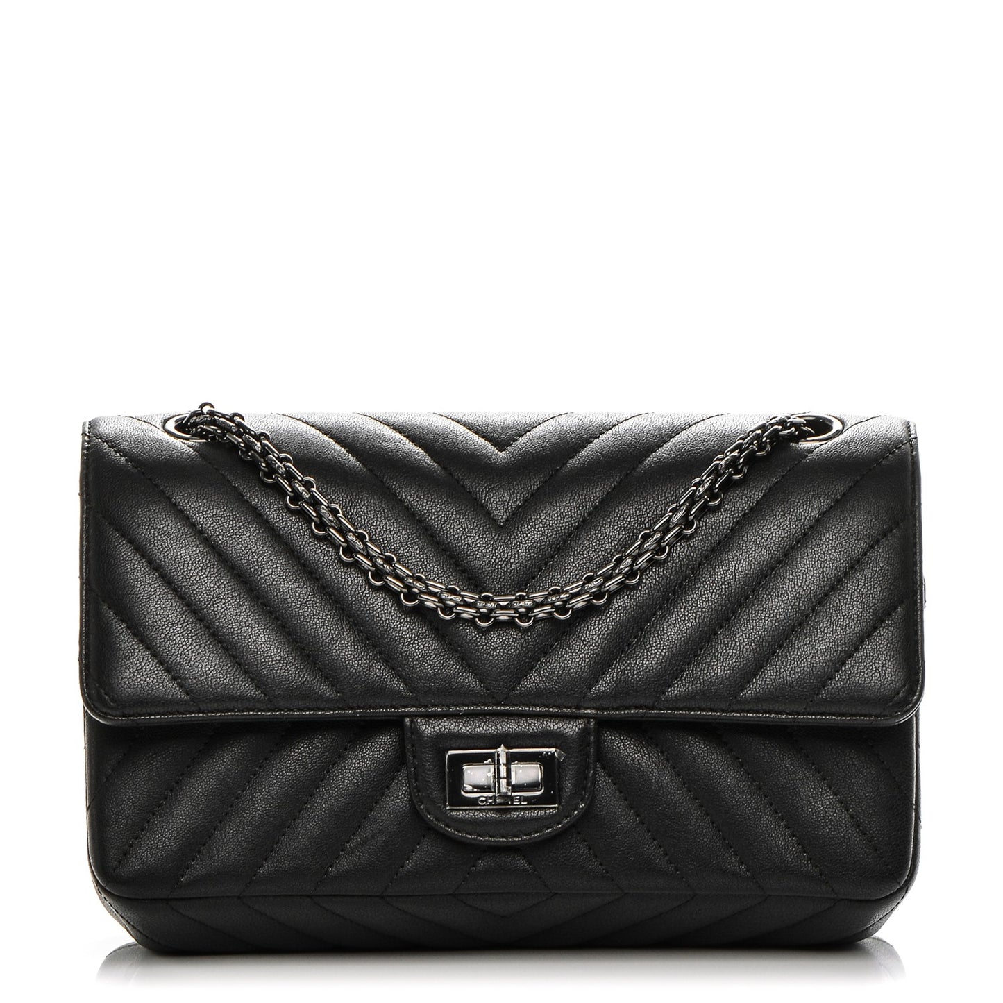 Sheepskin Chevron Quilted 2.55 Reissue 225 Double Flap So Black