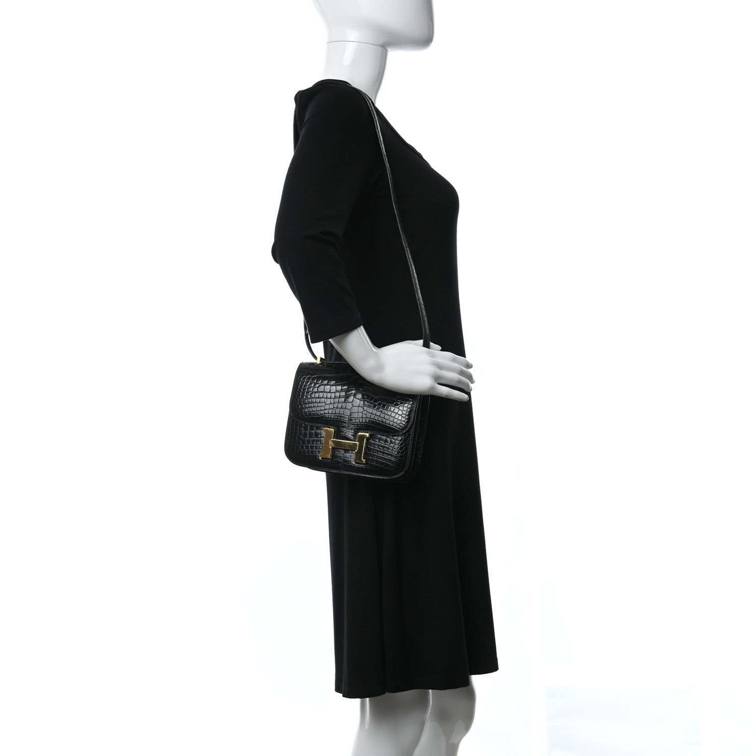 Hermes Shiny Alligator Constance 18 Black 2 of 12