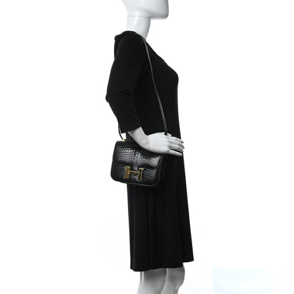 Hermes Shiny Alligator Constance 18 Black 2 of 12