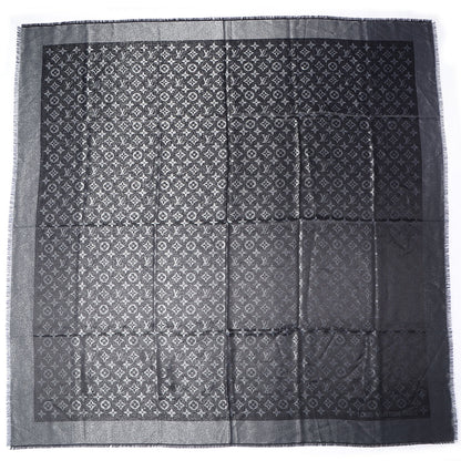 Louis Vuitton Silk Lurex Wool Monogram Shine Shawl Black 3 of 5