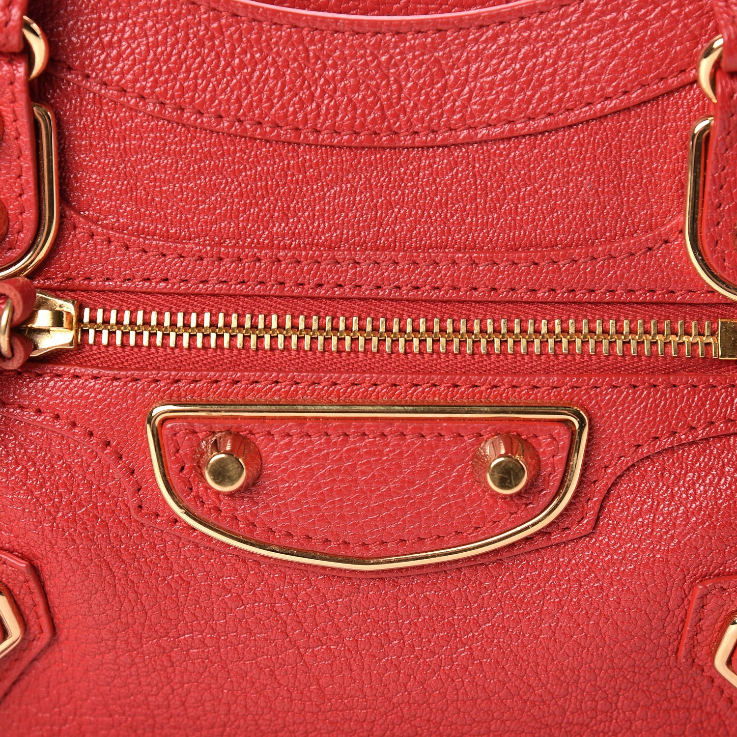Balenciaga Chevre Gold Metallic Edge Hardware Mini City Rouge Grenade 10 of 20