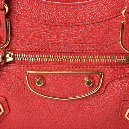 Balenciaga Chevre Gold Metallic Edge Hardware Mini City Rouge Grenade 10 of 20
