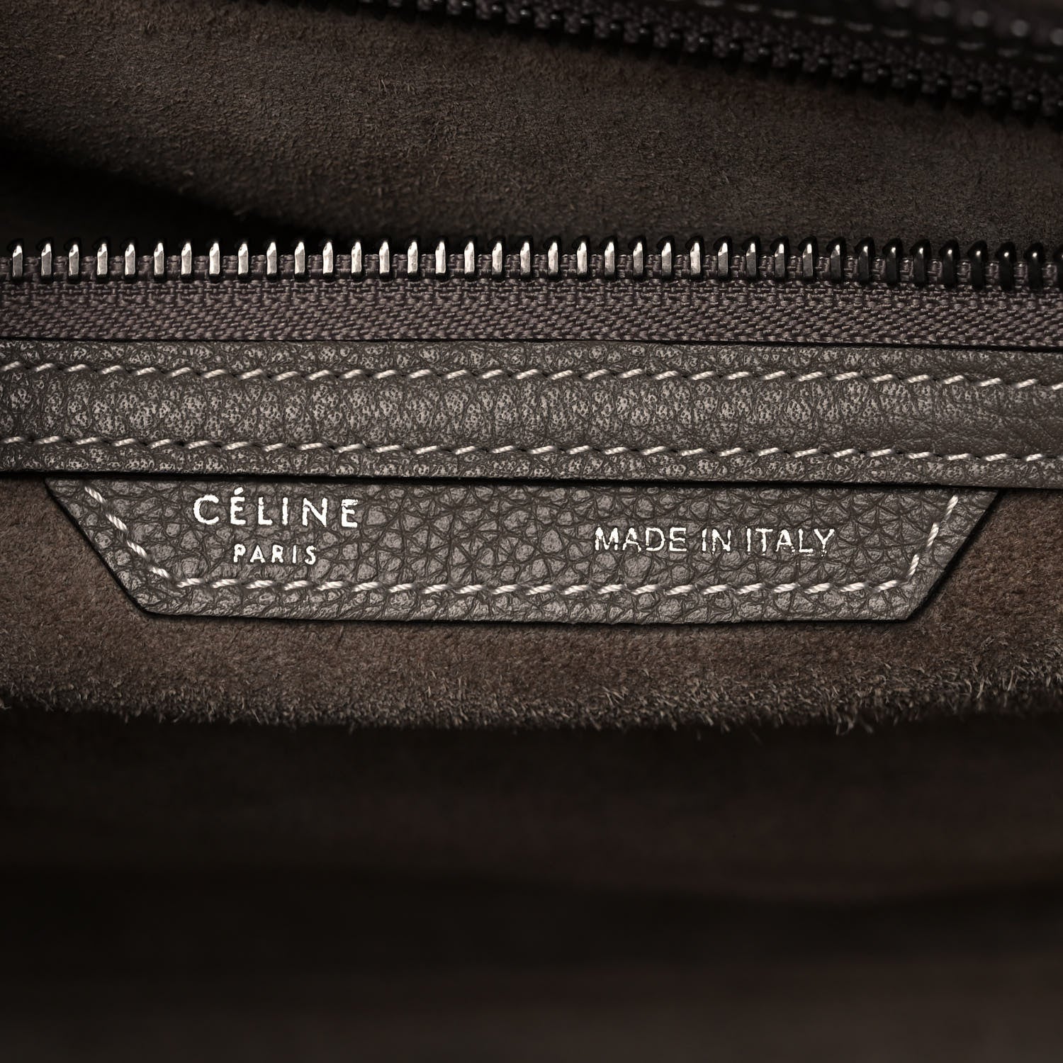 Celine Drummed Calfskin Mini Luggage Souris 5 of 12