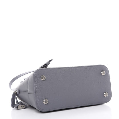 Balenciaga Signature Grained Calfskin Logo S Ville Top Handle Bag Gris Perle Fonce White 4 of 11