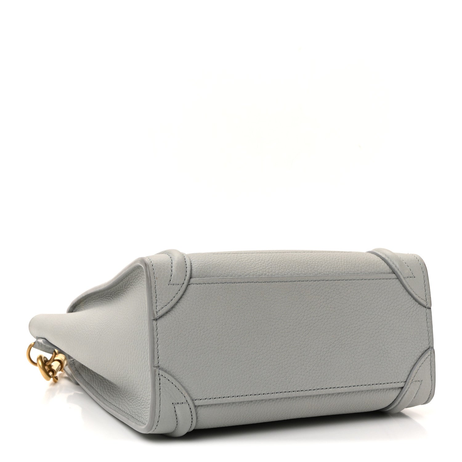Celine Drummed Calfskin Nano Luggage Pearl Blue 4 of 10