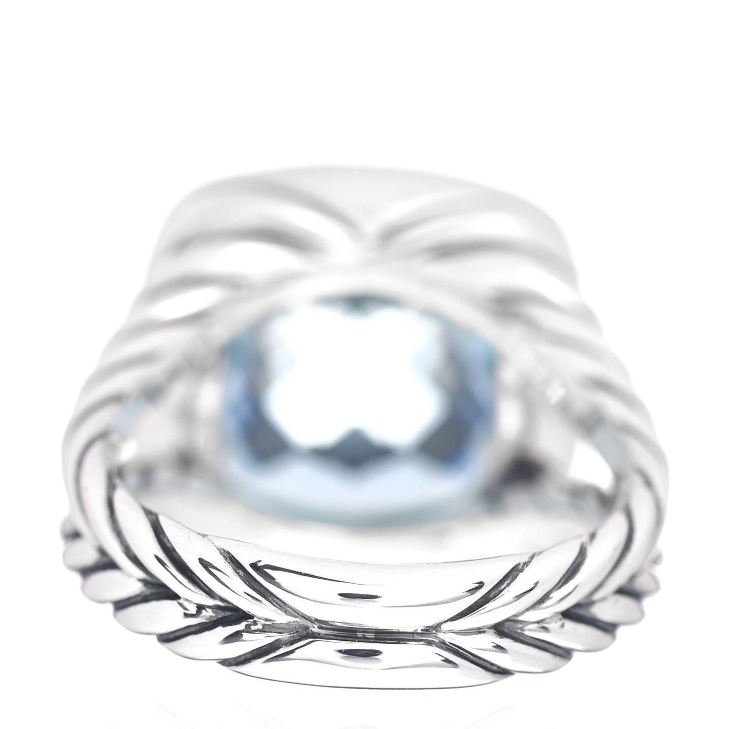 Sterling Silver Diamond Blue Topaz 11mm Albion Ring 50 5.25