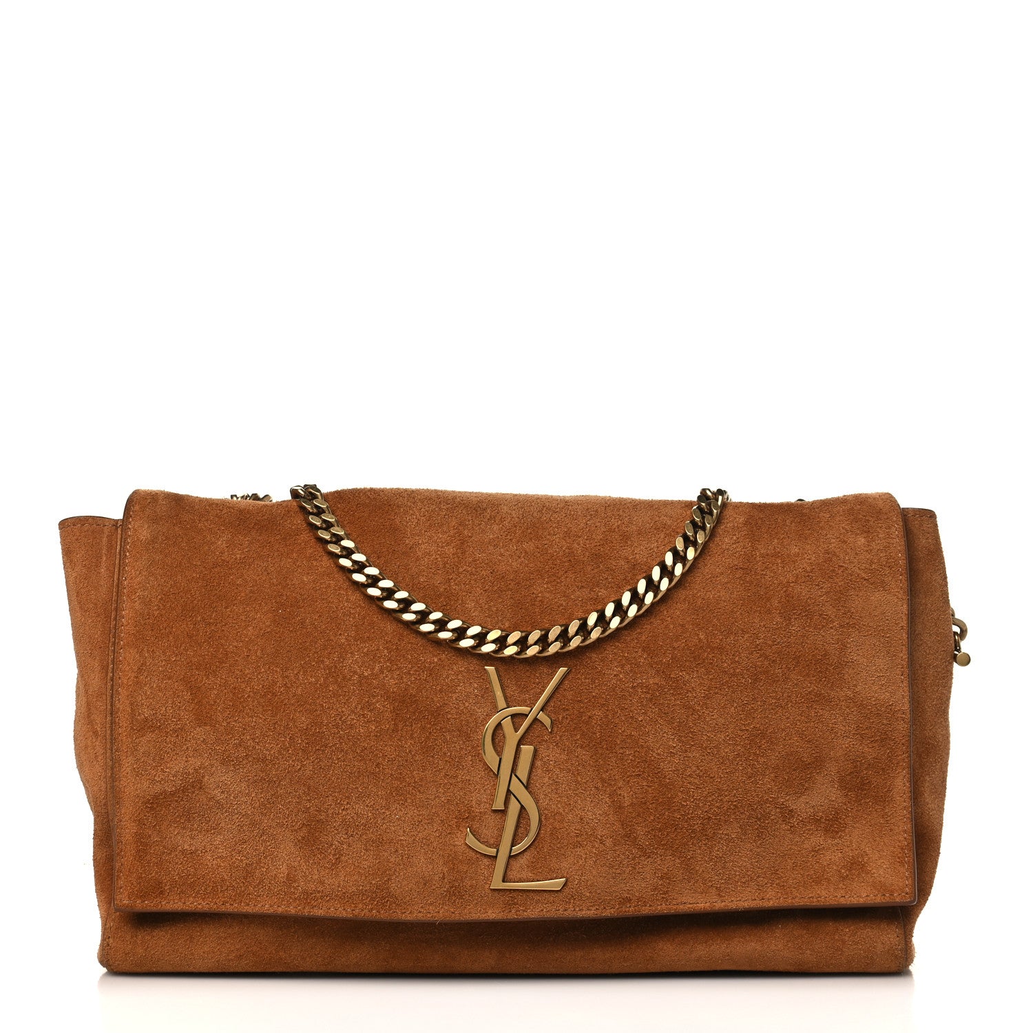 Saint Laurent Smooth Calfskin Suede Medium Reversible Monogram Kate Satchel Light Ochre 1 of 14