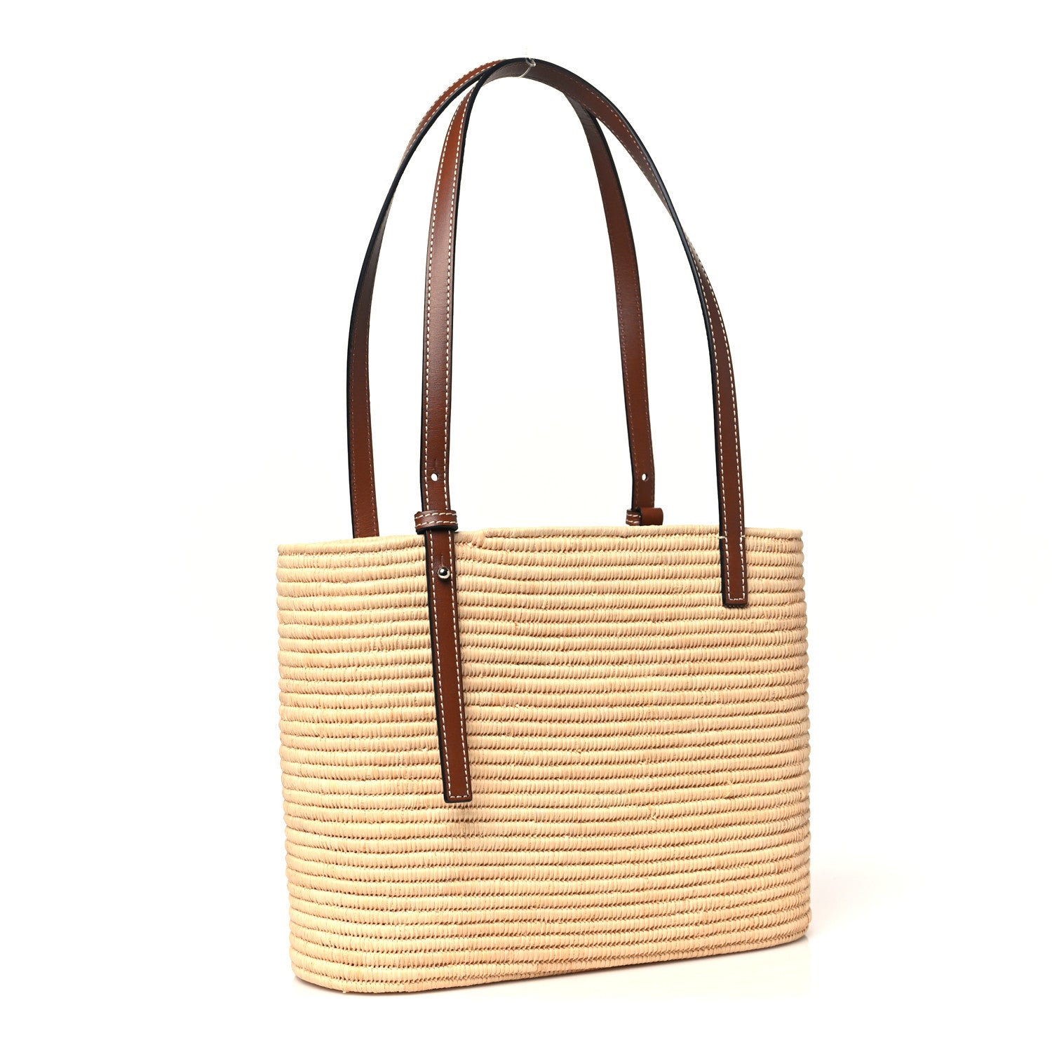 Loewe Raffia Small Square Basket Tote Bag Natural Tan 3 of 9